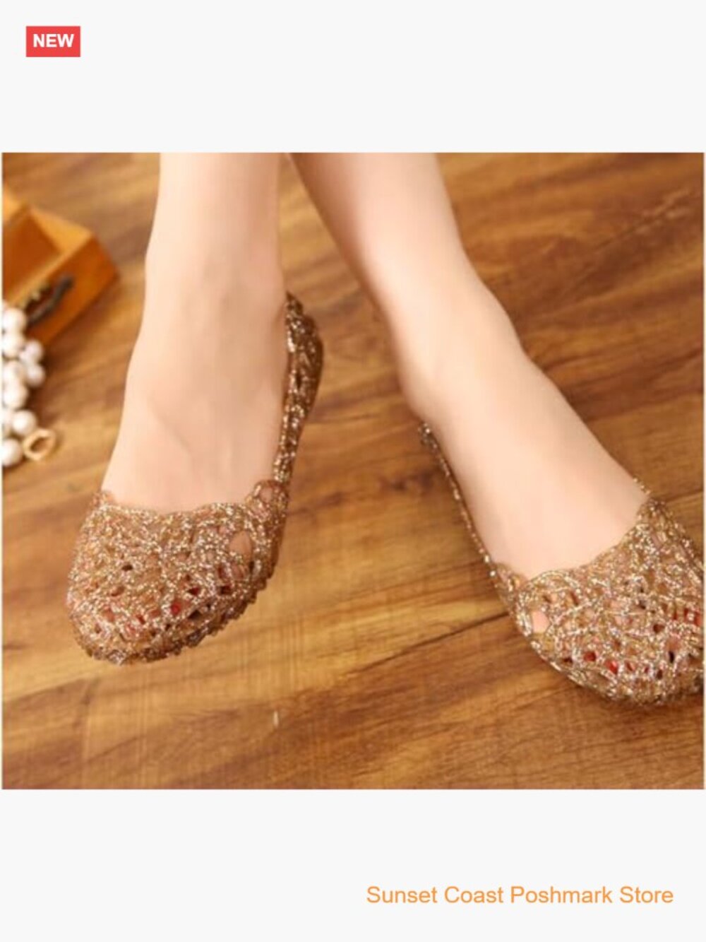 Jelly Ballet Flats Slip On Loafers Hollow Out Lightweight Casual Summer Shoes - Picture 3 of 7